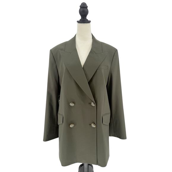 Veronica Beard Dickey Hutchinson Jacket Olive Army Green Size XL Wool Blazer NWT - Picture 3 of 13